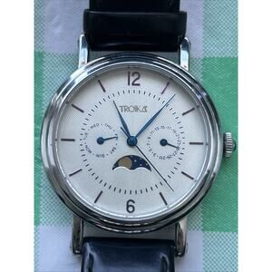 Troika Moonphase Silver Tone Men’s Quartz Watch